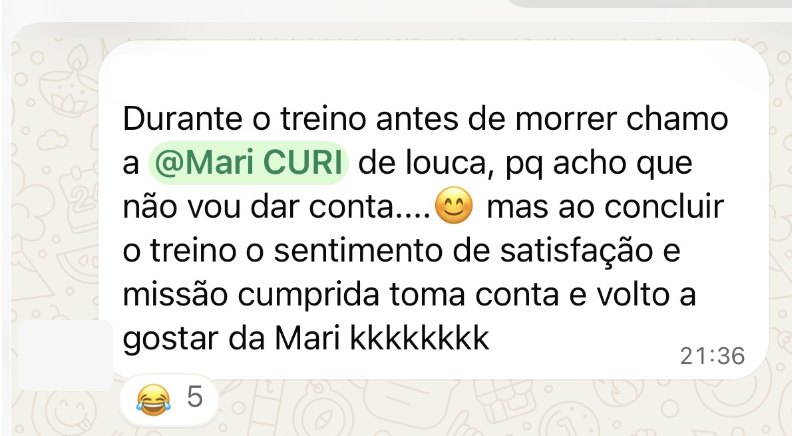 Print de conversa de WhatsApp de uma aluna do desafio